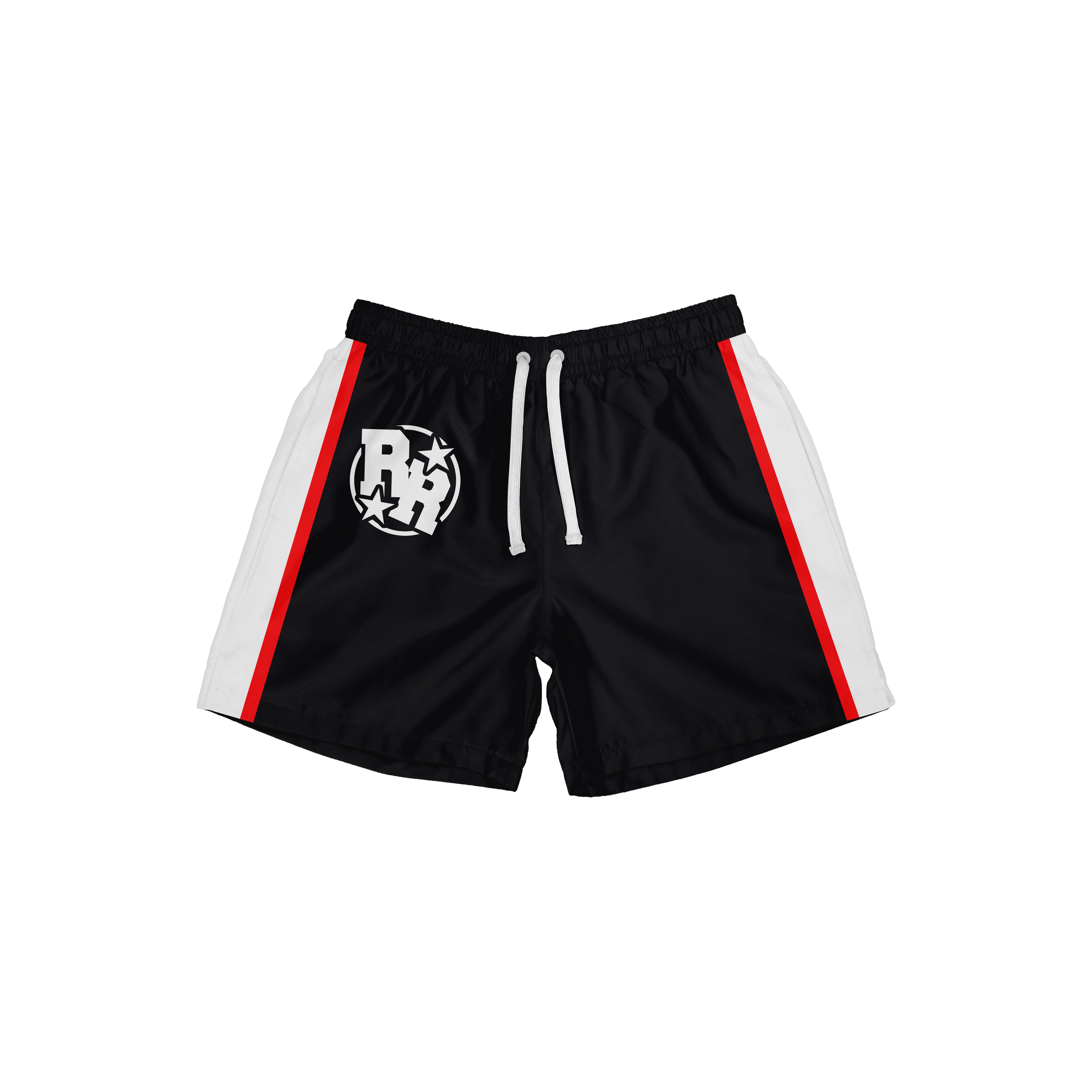 Black "RR" Windbreaker Shorts